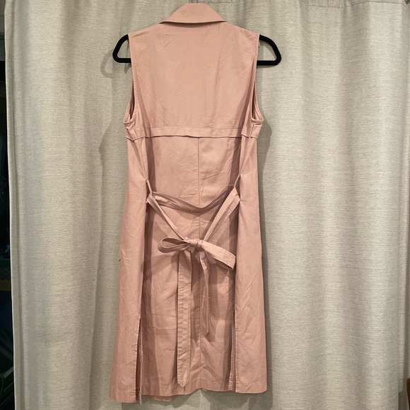 NWT Mauve Sleeveless Collar Long Open Front Vest Cardigans/ Coat With Pockets - Picture 3 of 4